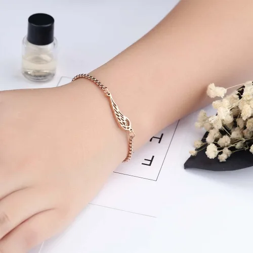 Vista 7 de BOBOTUU Stainless Steel Cross Wings Infinity Charm Bracelets for Women Girls Adjustable