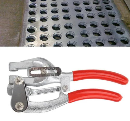 Vista 2 de Punzón eléctrico de mano y perforador de chapa metálica – Punzón de agujero de metal, juego de punzón de agujero de alta resistencia, punzón de mano