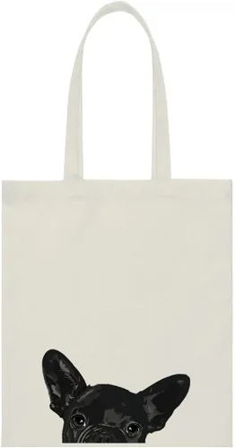 Vista 38 de WIRESTER Bolsa de lona para mujeres y niñas, bolsa de playa, comestibles y viajes, lindo perro