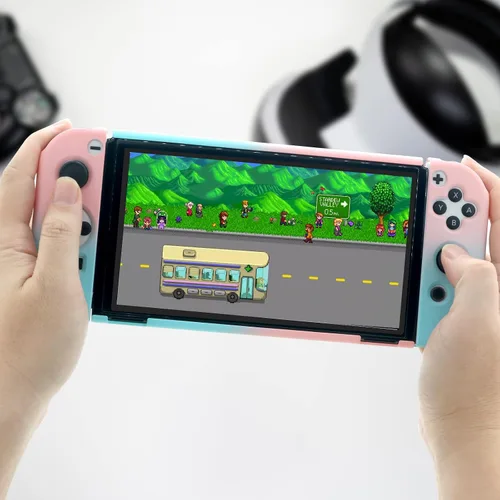 Vista 6 de Switch - Funda protectora OLED protector de funda OLED funda de agarre ergonómica y cómoda para Switch OLED rosado