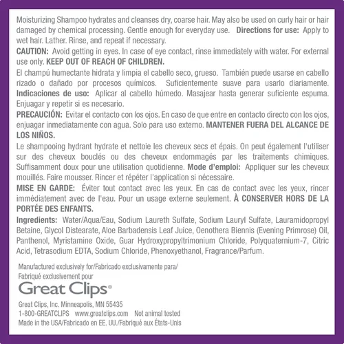 Vista 6 de GREAT CLIPS Solutions Champú hidratante, 10 onzas, repara y restaura el cabello dañado, para cabello seco, grueso o rizado