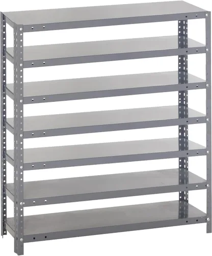 Vista 28 de Quantum QSBU-245BK Heavy Duty Shelving Unit with (7) Shelves and (24) QUS245 Black Bins for Garage Warehouse Storage Distribution 400 lb Load