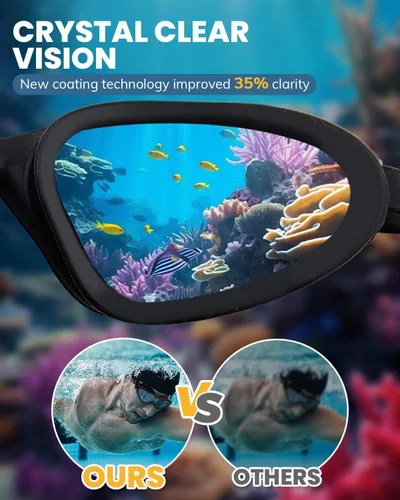Vista 7 de MOXTOYU Swimming Goggles 2 Pack, Professional Anti Fog No Leaking UV Protection Swim Goggles for Women Men Adult Youth