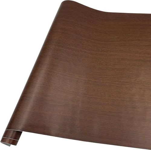 Vista 8 de LovingWay Rollo de papel tapiz de grano de madera marrón de 14.7 pies para estantes de 17.7 x 177 pulgadas, autoadhesivo, para computadora