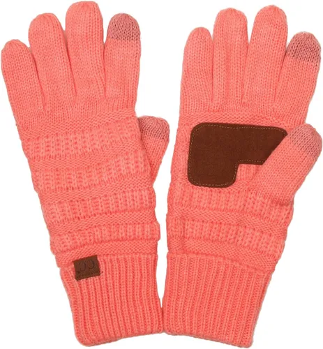 Vista 3 de Conjunto de 2 guantes de punto con forro polar Sherpa cálido de invierno para mujer