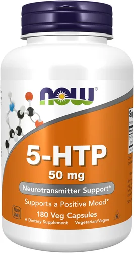 Vista 9 de NOW Suplementos, 5-HTP (5-hidroxitriptófano) 50 mg, soporte de neurotransmisores*, 30 cápsulas vegetales
