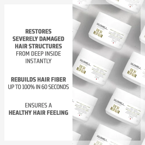 Vista 7 de Goldwell Dualsenses Rich Repair Restauración 60sec Tratamiento 6.8 fl oz