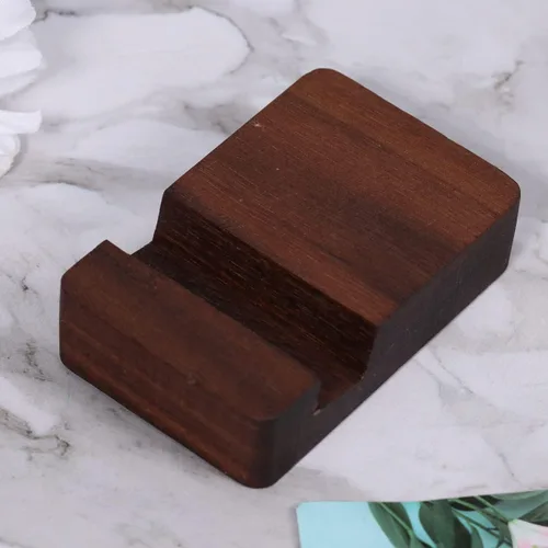 Vista 2 de Mikikit Soporte de madera compacto para teléfono celular, soporte estético para teléfono de escritorio, manos para ver leer