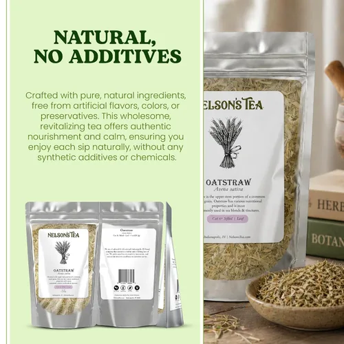 Vista 5 de Nelson's Tea Avena Sativa cortada y tamizada - Infusión nutritiva de hierbas para relajación y bienestar - Rico en propiedades nutricionales