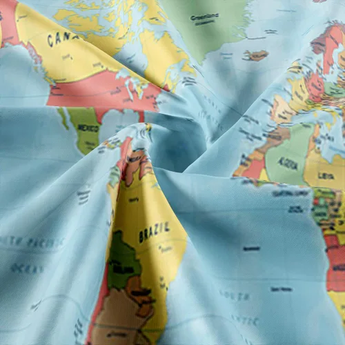 Vista 7 de Tapiz de mapa del mundo, mapas mundiales para pared, Asia Europa, topografía de la ciudad del sur de América, África y Japón, tapices educativos