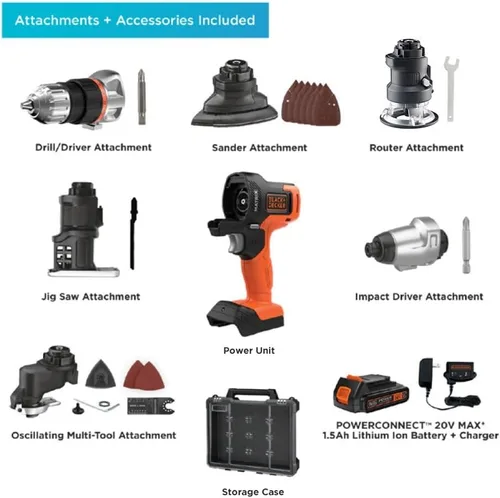 Vista 2 de Juego de 6 herramientas con estuche Matrix BDCDMT1206KITC de Black & Decker