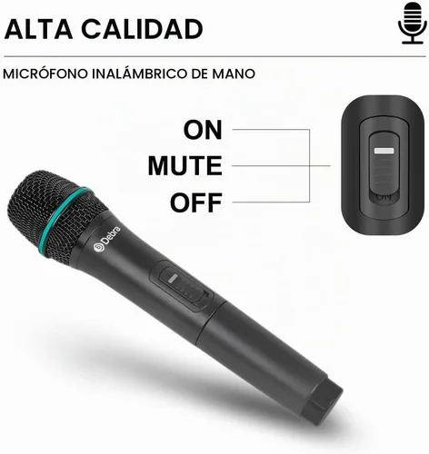 Vista 4 de Debra Audio Pro UHF Sistema de micrófono inalámbrico de 4 canales con micrófonos de mano, lavalier y diadema inalámbricos, receptor de metal, ideal
