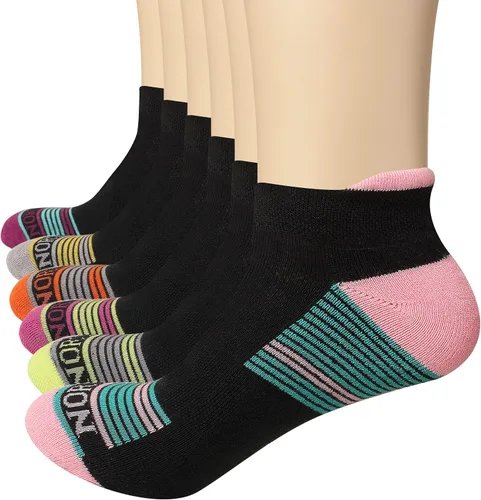 Vista 2 de Compression Ankle Socks for Men & Women – Stretch Fit, Cushioned Support & Breathable Comfort, Size 7-10 Negro (surtido) - Paquete de 6