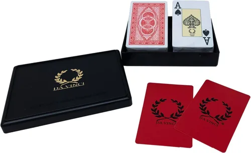 Vista 2 de DA VINCI Ruote - Juego de cartas italianas 100% de plástico, 2 cubiertas, tamaño puente, índice grande