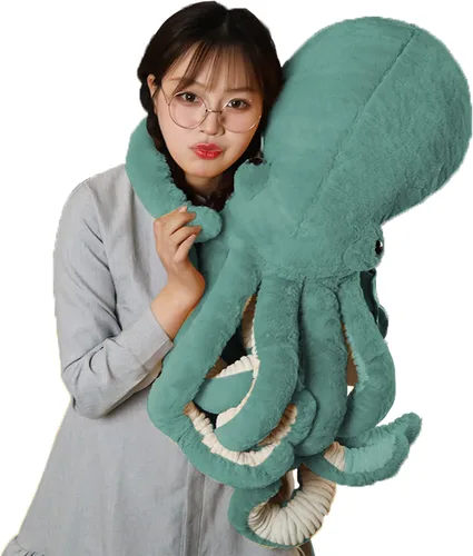 Vista 4 de GOOC Pulpo, animales de peluche, pulpo, muñecos de peluche, juguetes de peluche de pulpo, regalo para niños y amantes (negro)