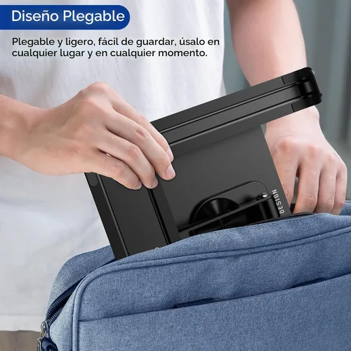 Vista 8 de BESIGN LS12 - Soporte de laptop con base giratoria de 360°, soporte ergonómico ajustable para notebook, soporte elevador para computadora compatible