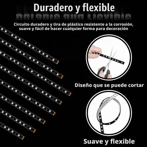 Vista 3 de Tira de 15 luces LED de 12 V, de 30 cm, resistente al agua, flexible para parte inferior de faros de auto, azul, 20 unidades Azul-1