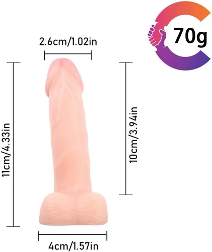 Vista 2 de Mini consolador realista de 4.3 pulgadas para principiantes, estimulación del punto G, juguete anal para mujeres, hombres y parejas
