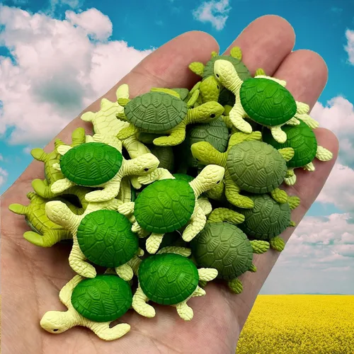 Vista 5 de Suartus Mini tortuga verde – 20 piezas de resina miniatura de tortuga marina figuras de tortugas tortugas figuras miniatura animales del océano
