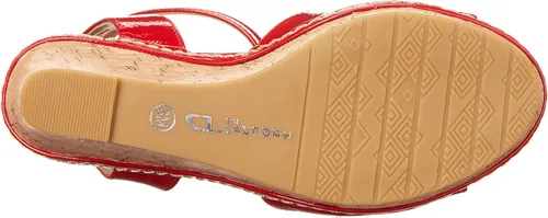 Vista 4 de CL by Laundry - Sandalias de cuña de piel con punta abierta para mujer