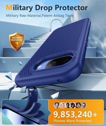 Vista 848 de FNTCASE Funda para iPhone 17 Pro: Fundas delgadas translúcidas de color azul claro compatibles con MagSafe, protección completa de la cámara