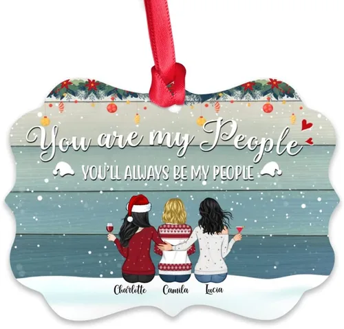 Vista 26 de Gossby Adorno personalizado para mejor amiga, regalo de Navidad personalizado con diseño, nombre, regalo de Navidad para mujeres, hermana del alma