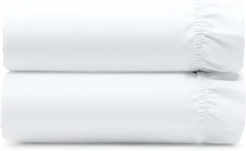 Vista 16 de California Design Den - Sábana bajera ajustable blanca, 100% algodón de 400 hilos, sábanas refrescantes de satén, no elástico que se desprende