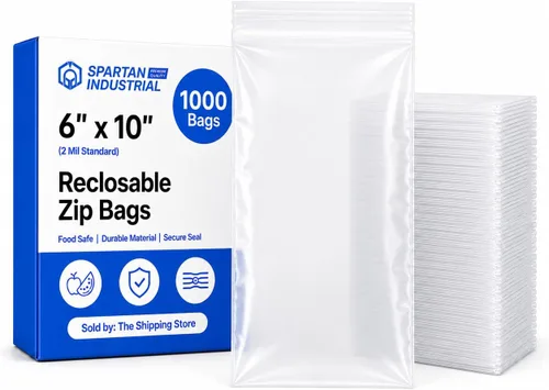 Vista 14 de Spartan Industrial - Bolsas de polietileno de plástico transparente con cierre de 3 x 6 pulgadas (1000 unidades) de 2 mil con cierre resellable