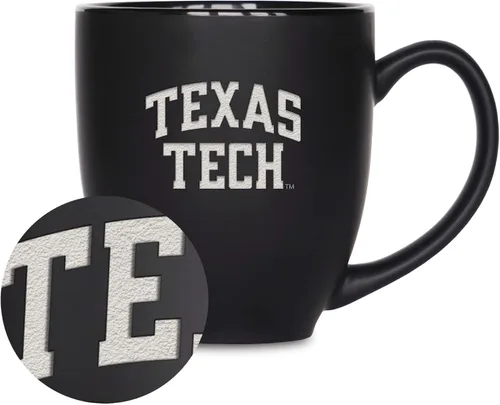 Vista 378 de Rico Industries - Taza de cerámica mate negra con grabado láser estándar de 15oz para NCAA (escuelas T & U) - Para bebidas calientes o frías