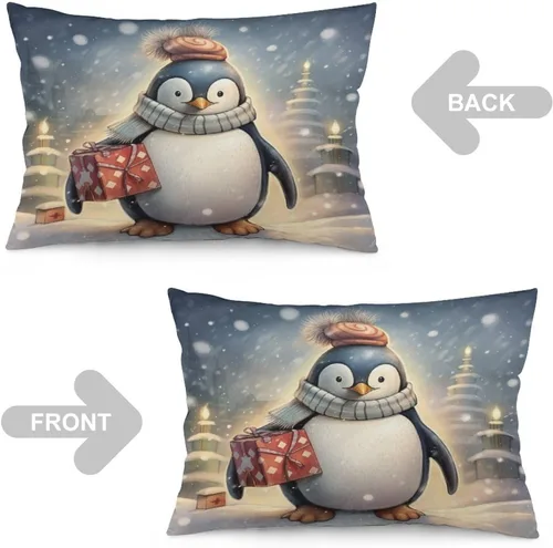 Vista 23 de Fundas de almohada de primavera con bonitos muñecos de nieve, fundas de almohada rústicas para vacaciones, funda de almohada tamaño Queen
