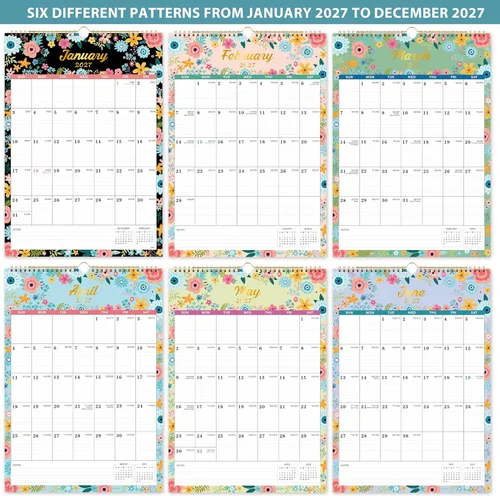 Vista 4 de Calendario de pared 2026 - Calendario 2026, calendario de pared mensual (12 meses) con papel grueso, enero de 2026 a diciembre de 2026, 12 x 17