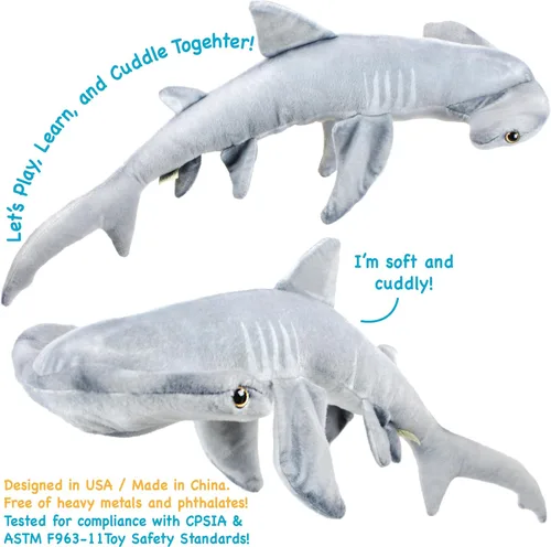 Vista 4 de TigerHart MC The Hammerhead Shark - Peluche de 31 pulgadas