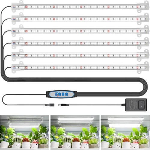 Vista 10 de Wiaxulay Luces de cultivo para plantas de interior de espectro completo, 120 luces LED de cultivo de plantas con temporizador de encendido/apagado