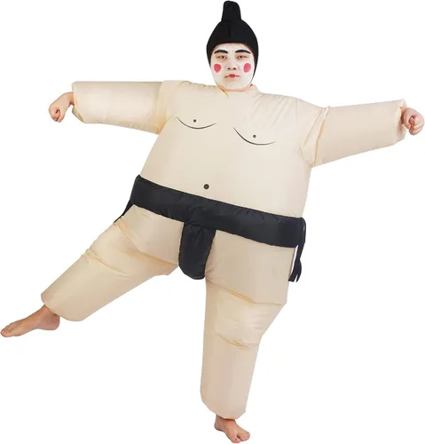 Vista 3 de ATDAWN Trajes inflables de lucha libre de sumo para niños, disfraces inflables, disfraz de Halloween, disfraz de explosión, talla única