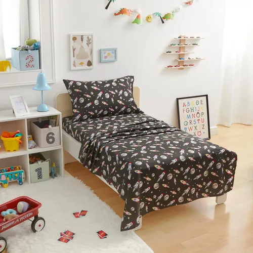 Vista 36 de Amazon Basics Juego de sábanas para niños de microfibra ligera, suave y fácil de lavar, 3 piezas, tamaño Twin, Aqua brillante, diseño sólido