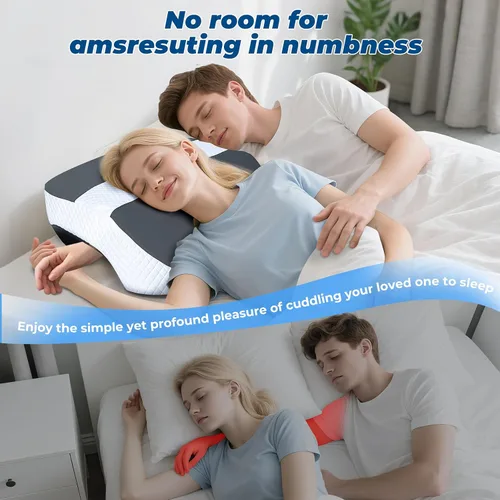 Vista 7 de Almohada para dormir lateral con orificios para los brazos, sistema de Gris