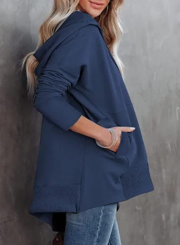 Vista 3 de Shaeueak Sudaderas con capucha para mujer estilo casual de gran tamaño con botones cuello en V con bolsillo talla XXL