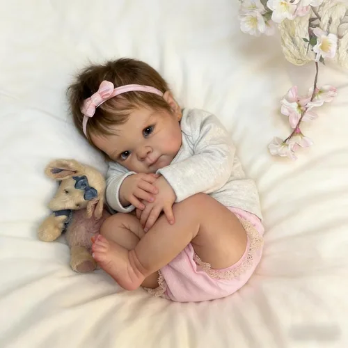 Vista 7 de RXDOLL Lindas Muñecas Bebé Reborn de Silicona de Cuerpo Completo para Niña de 18 pulgadas Bebé Recién Nacida Realista Niña Bebés de Silicona de Vida