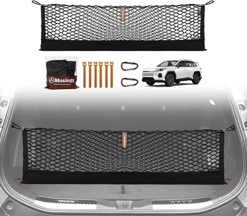 Vista 28 de Muslogy Red de carga para maletero estilo sobre compatible con accesorios Jeep Grand Cherokee L 2021-2024 2025, organizador de maletero de ajuste