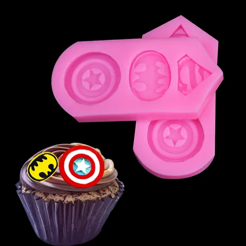 Vista 3 de Molde de silicona de superhéroe, 2 moldes para fondant, moldes de caramelo y chocolate