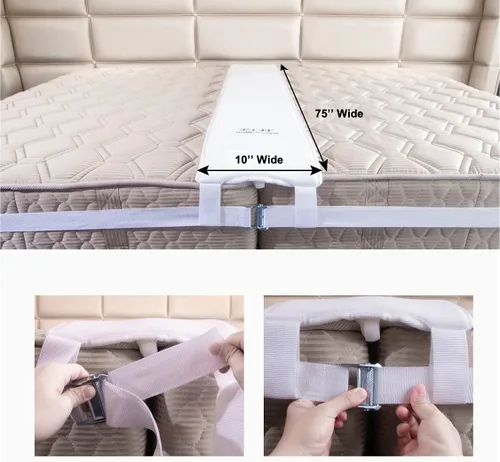 Vista 3 de Kit de convertidor genérico de puente de cama individual a King, relleno de espuma viscoelástica 25D, conector de colchón ajustable para camas extra