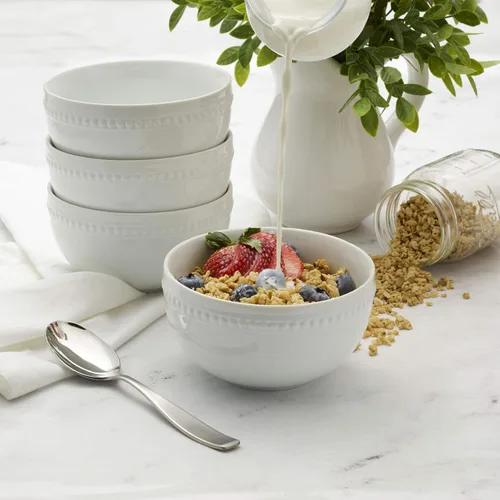 Vista 6 de Everyday White Tazones de sopa y cereales de porcelana de 26 onzas