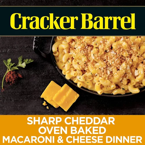 Vista 3 de Cracker Barrel Sharp Cheddar - Cena de macarrones y queso horneados al horno (paquete de 5 unidades, bolsas de 12.3 onzas)