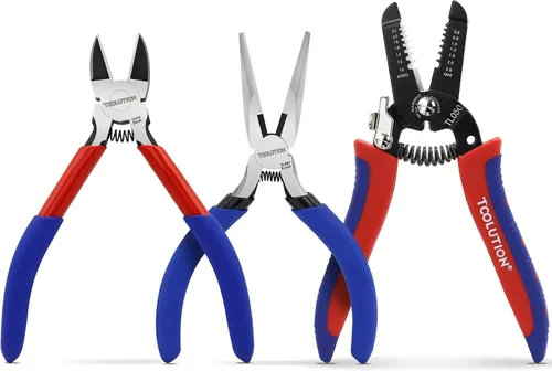 Vista 8 de 2-Piece Electrician's Pliers Set - 7" Wire Stripper & 5" Flush Cutter - Professional Wire Stripping Tool with Spring-Loaded Design & Non-Slip Grip