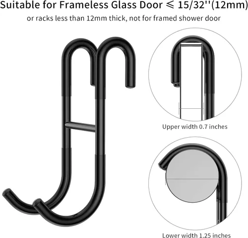 Vista 5 de Shower Squeegee for Glass Doors, 10-Inch Stainless Steel Squeegee Bathroom Doors Mirror Car Windows with Matching Hooks Holder and Replacement Blade