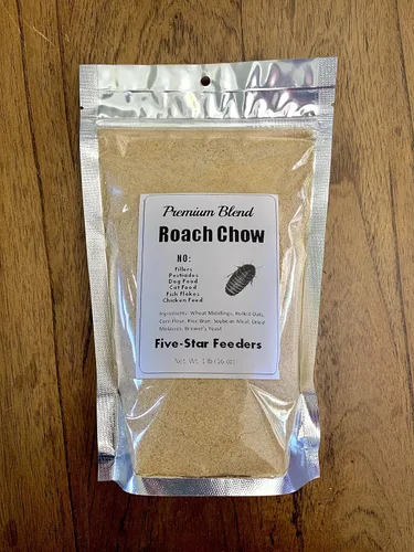 Vista 6 de 1/2 libra de cucaracha y grillo Chow - Proteína equilibrada, dieta fortificada con calcio por comederos de cinco estrellas - Bolsa de Mylar