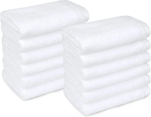 Vista 17 de Amazon Basics 2 toallas de baño de gran tamaño de secado rápido, 100% algodón, color blanco, de 62 x 30 pulgadas