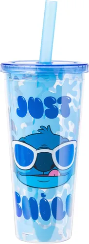 Vista 20 de Silver Buffalo Disney Lilo y Stitch Saludos desde Hawái con Scrump, Vaso de doble pared con forma de piña, 473 ml (16 oz)