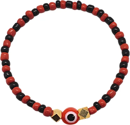 Vista 21 de Hecho a mano contra el mal de ojo orishas joyería de protección Ilde elástico elástico ajustable con cuentas unisex amuleto pulsera conjunto