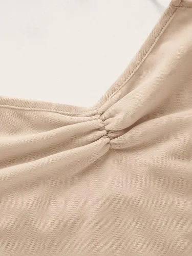 Vista 4 de Floerns Top corto sin mangas con cuello halter y lazo en la espalda para mujer